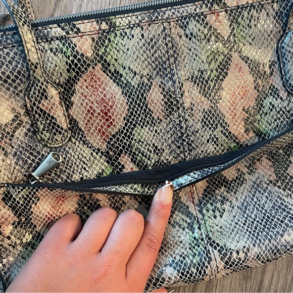 HOBO Friar Multicolor Python Print Leather Satchel Shoulder Tote Bag - Picture 9 of 14